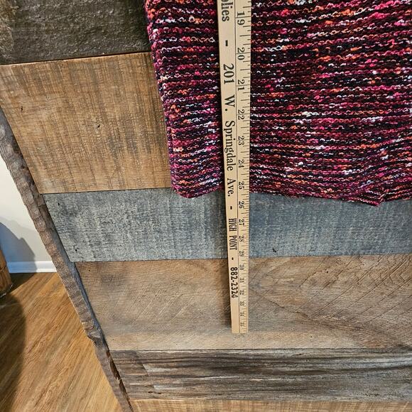 J. Jill Red Multi Tweed Knit Knee Length Office Pencil Skirt Large Quiet Luxury - Picture 5 of 7
